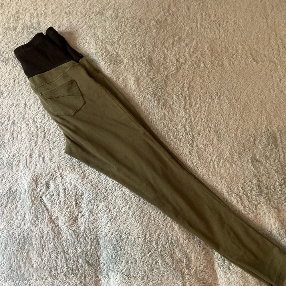 Maternity small olive jeggings.